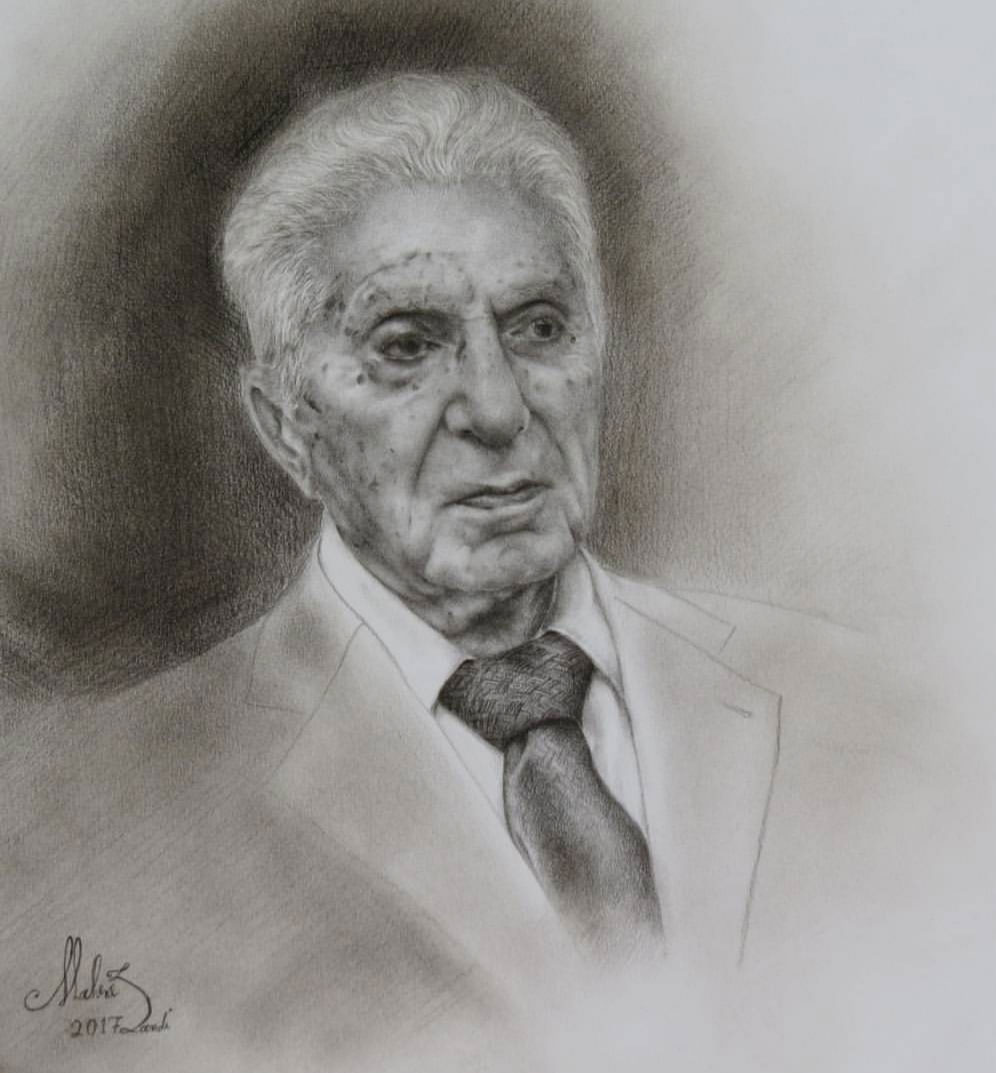 Professor Reza, pencil drawing